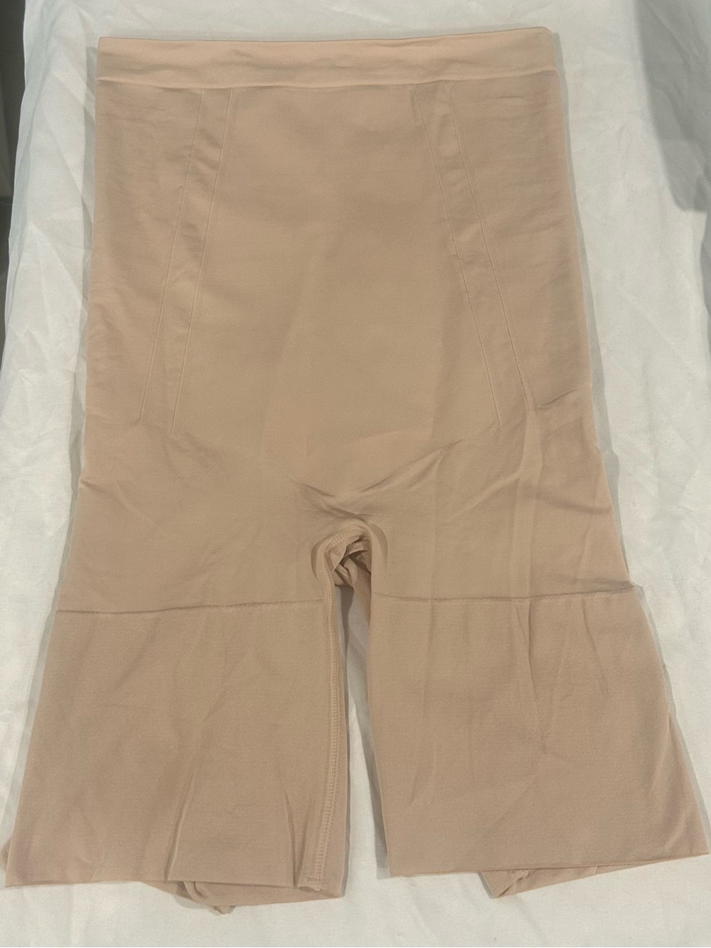 SPANX Beige Shaping Shorts with Red Logo Tag